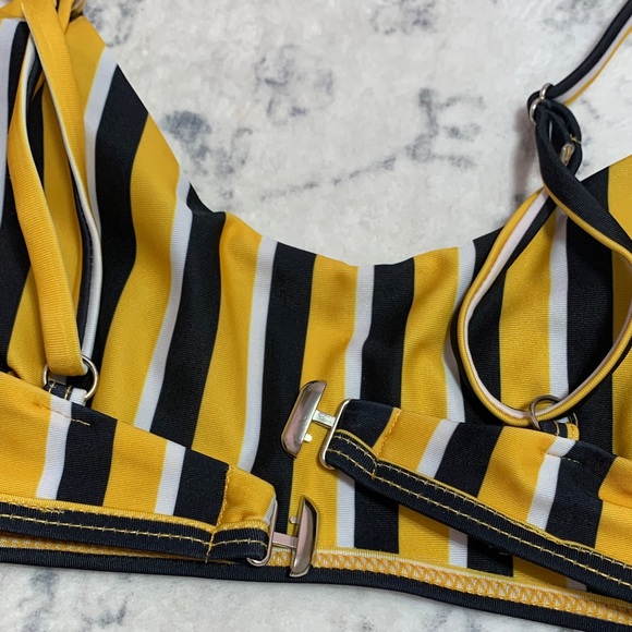 Striped Yellow and Black Bikini Set - Picture 5 of 9